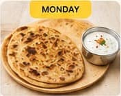 Paneer paratha with curd
